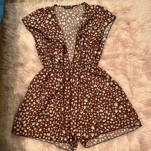 SHEIN Red Floral Romper